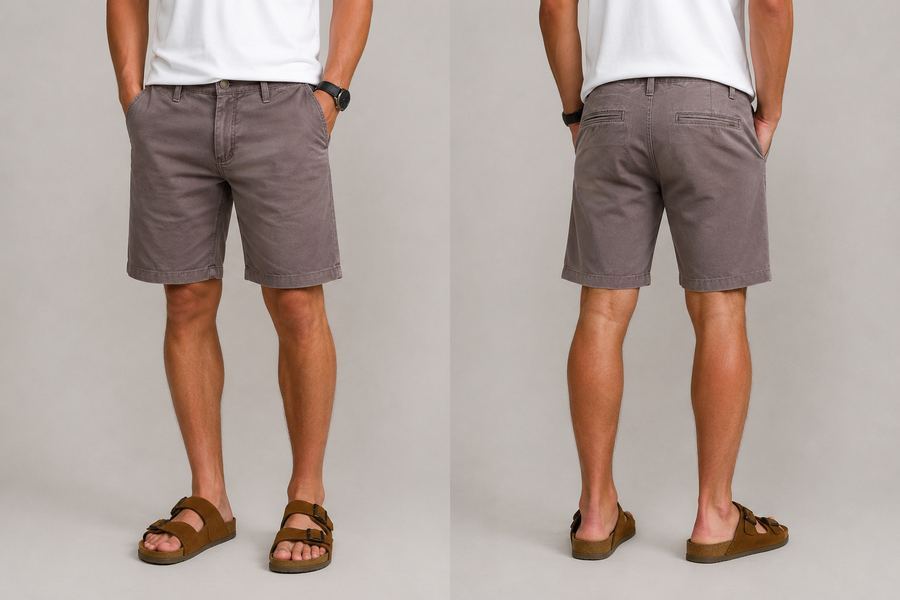 Short em Alfaiataria Brin Cinza Chumbo